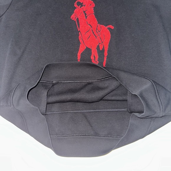 Polo Ralph Lauren Big Pony Felt Logo Pullover Hoodie Mens 2XL Sweatshirt Black - Picture 9 of 10